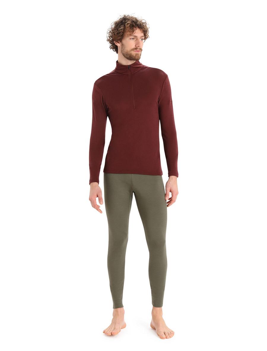 Icebreaker Merino 175 Everyday Long Sleeve Half Zip Thermal Top Miesten Base Layers Punainen | FI 1370BEXC